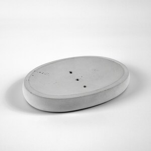 Concrete soap dish Soap holder with drain Minimalist soap dish image 3