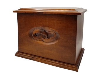 Handcrafted Maple Companion Urn: Soft Satin Walnut Finish