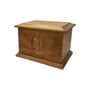 Groton Maple Simple Cross Urn with a Huguenot Satin Finish