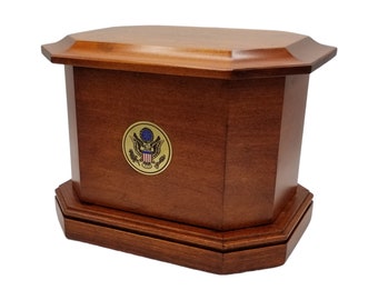 Londonderry Military Poplar Urn with a Cherry Satin Finish