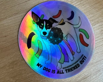 Holographic Trick Dog Stickers