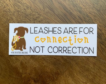 Leashes are for connection not correction sticker