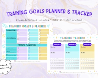 Training Planner and Tracker - Editable & Printable PDF!