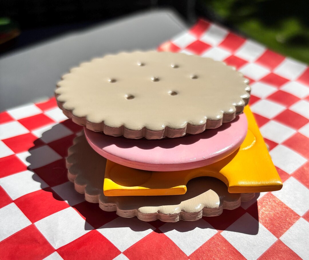 Cracker Ham Cheese Coaster Set -FIMO Polymer Clay - Set 4 Coasters ...