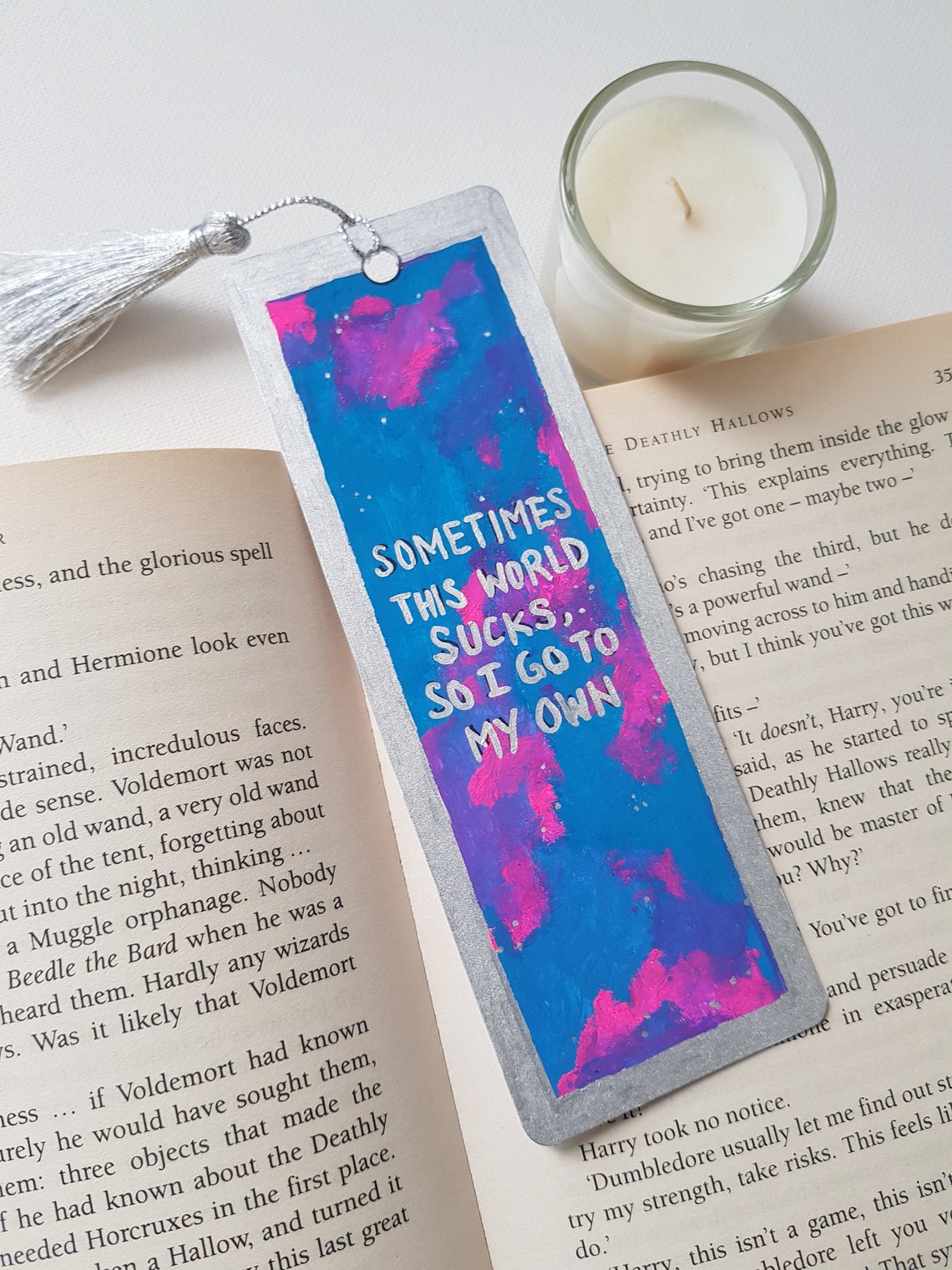 Hand Painted Bookmark Quote Gouache Paint Aesthetic Art Etsy