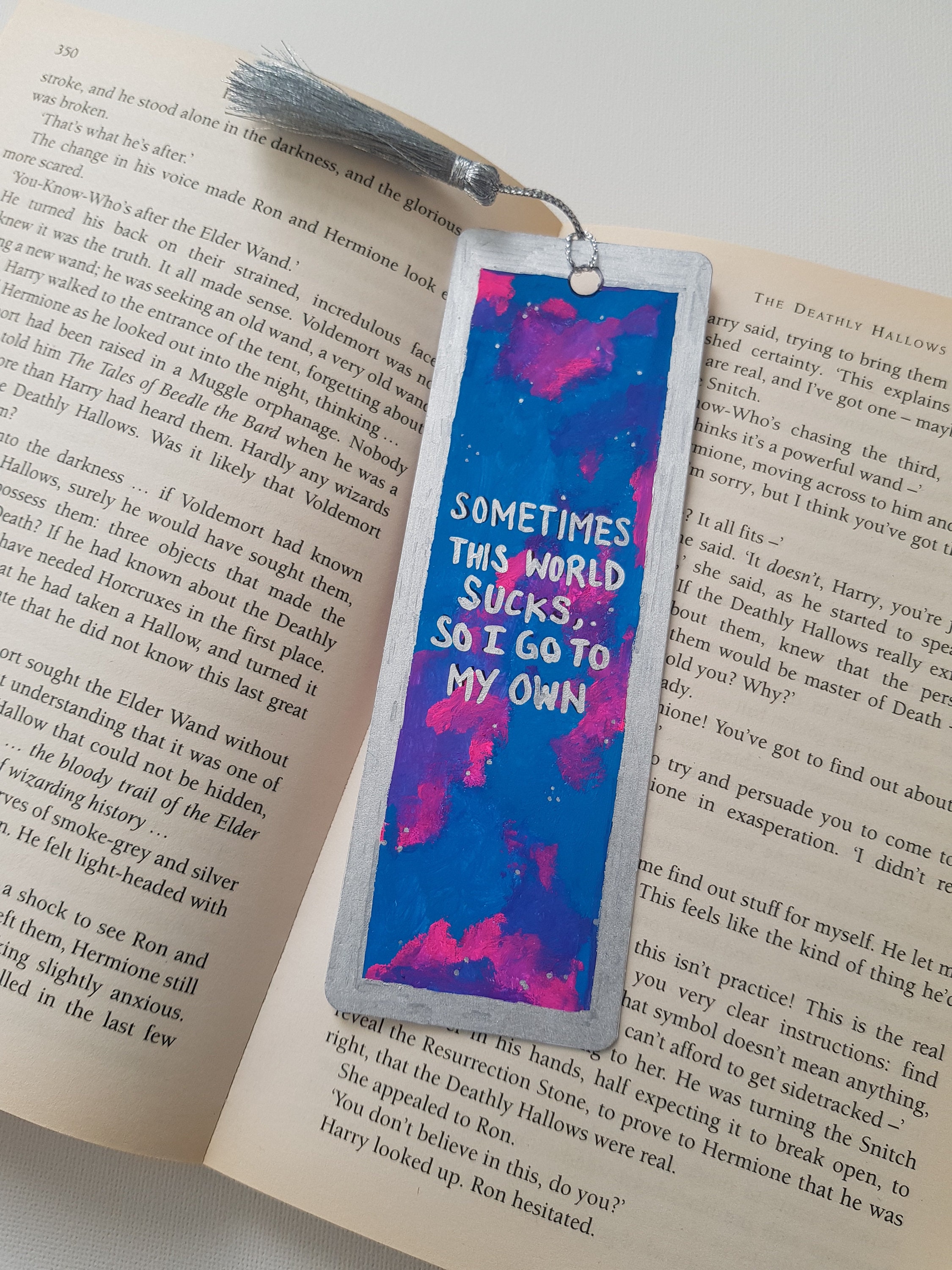Hand Painted Bookmark Quote Gouache Paint Aesthetic Art Etsy