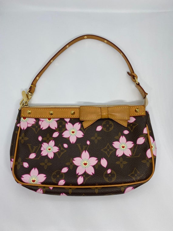 LOUIS VUITTON Takashi Murakami Monogram Cherry Blossom Pochette Accessoire  Bag