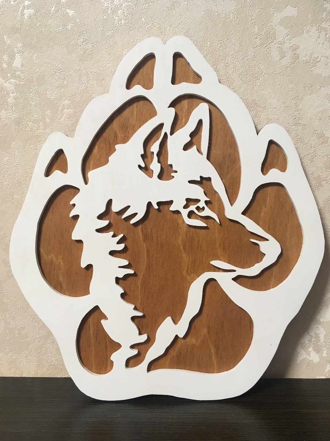 WolfScroll saw pattern pdf. Panels on the wall. Etsy