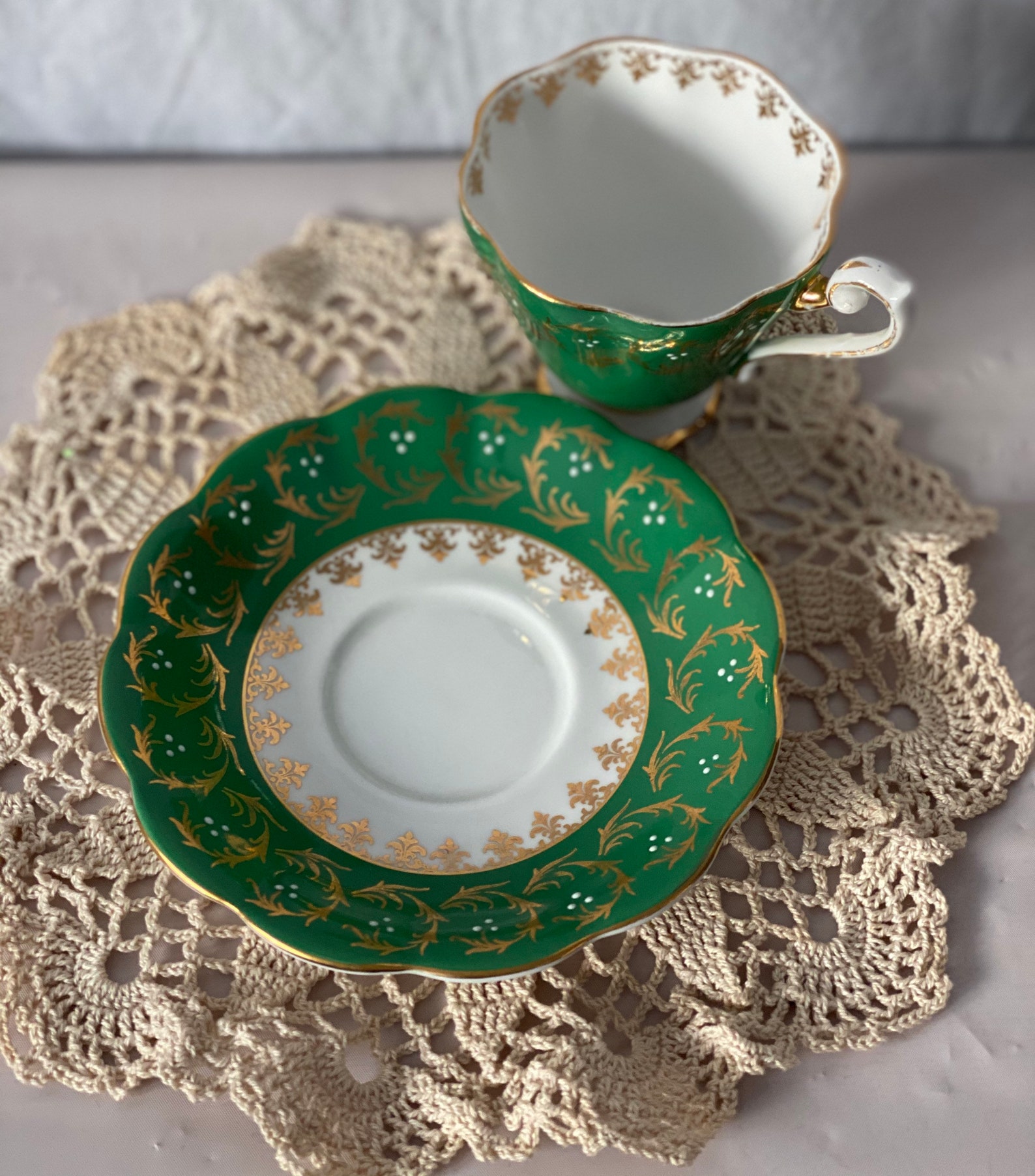 Royal Standard fine bone china England marked 1783 green gold Etsy