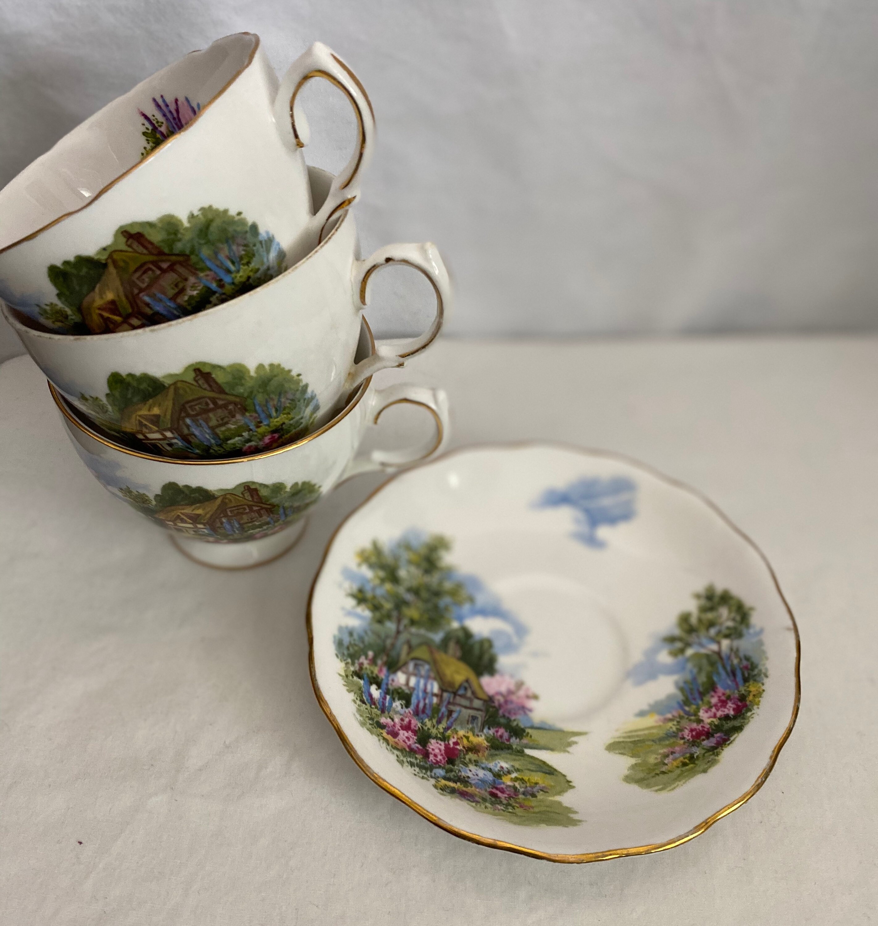 Vtg Royal Vale made in England Bone China 3 cup version and 1 Etsy