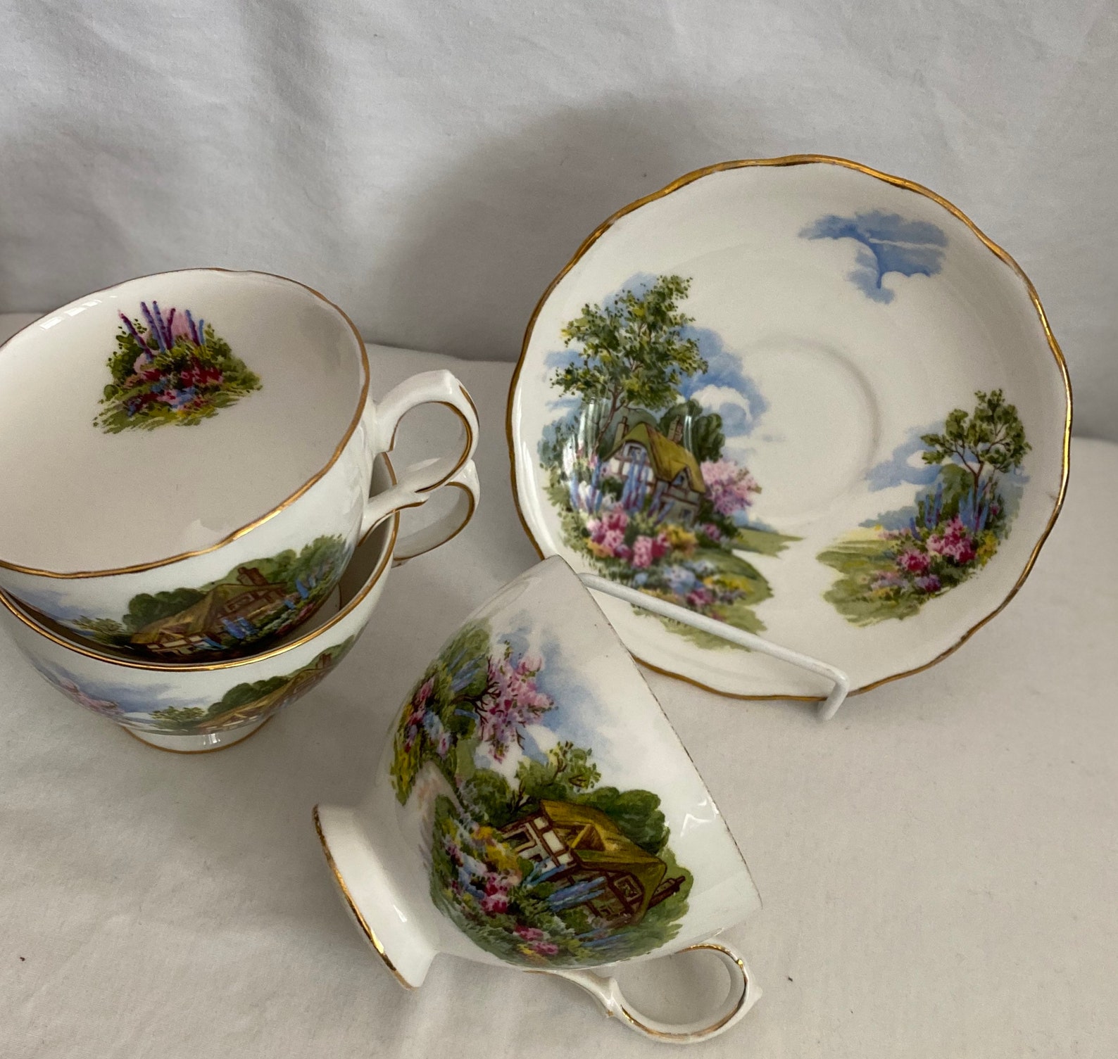 Vtg Royal Vale made in England Bone China 3 cup version and 1 Etsy