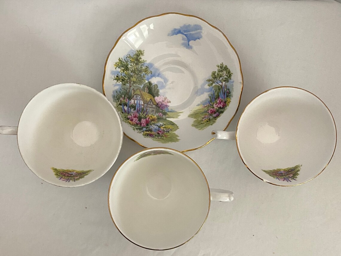 Vtg Royal Vale made in England Bone China 3 cup version and 1 Etsy