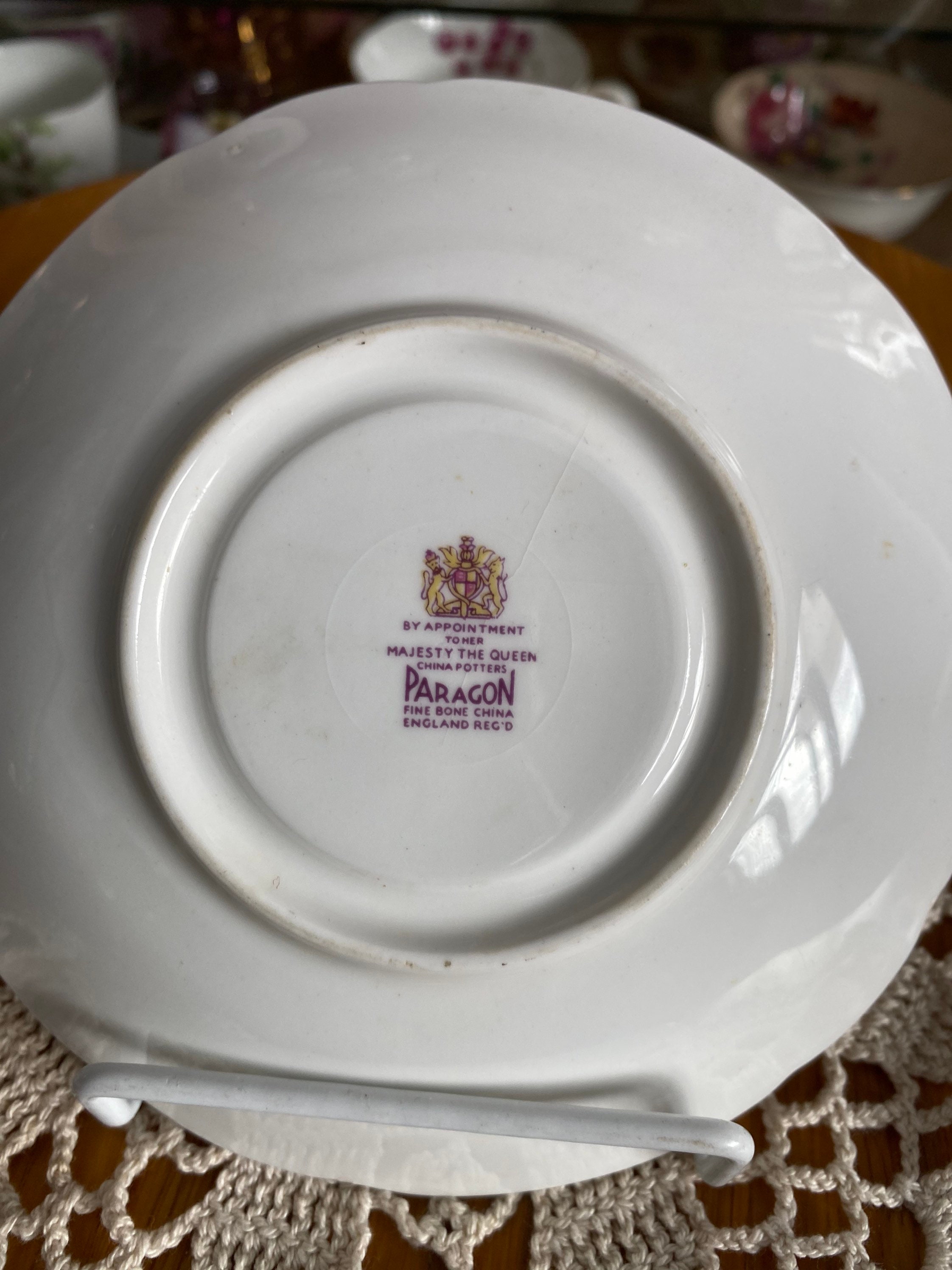 Vtg Paragon Fine Bone China Made in England gold on pink Etsy