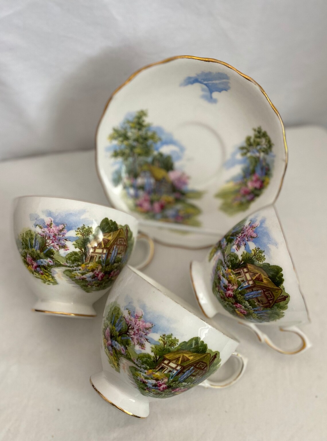 Vtg Royal Vale made in England Bone China 3 cup version and 1 Etsy