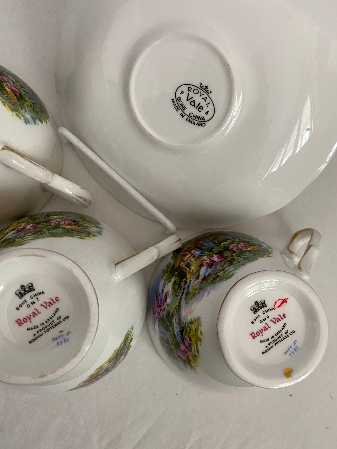 Vtg Royal Vale made in England Bone China 3 cup version and 1 Etsy