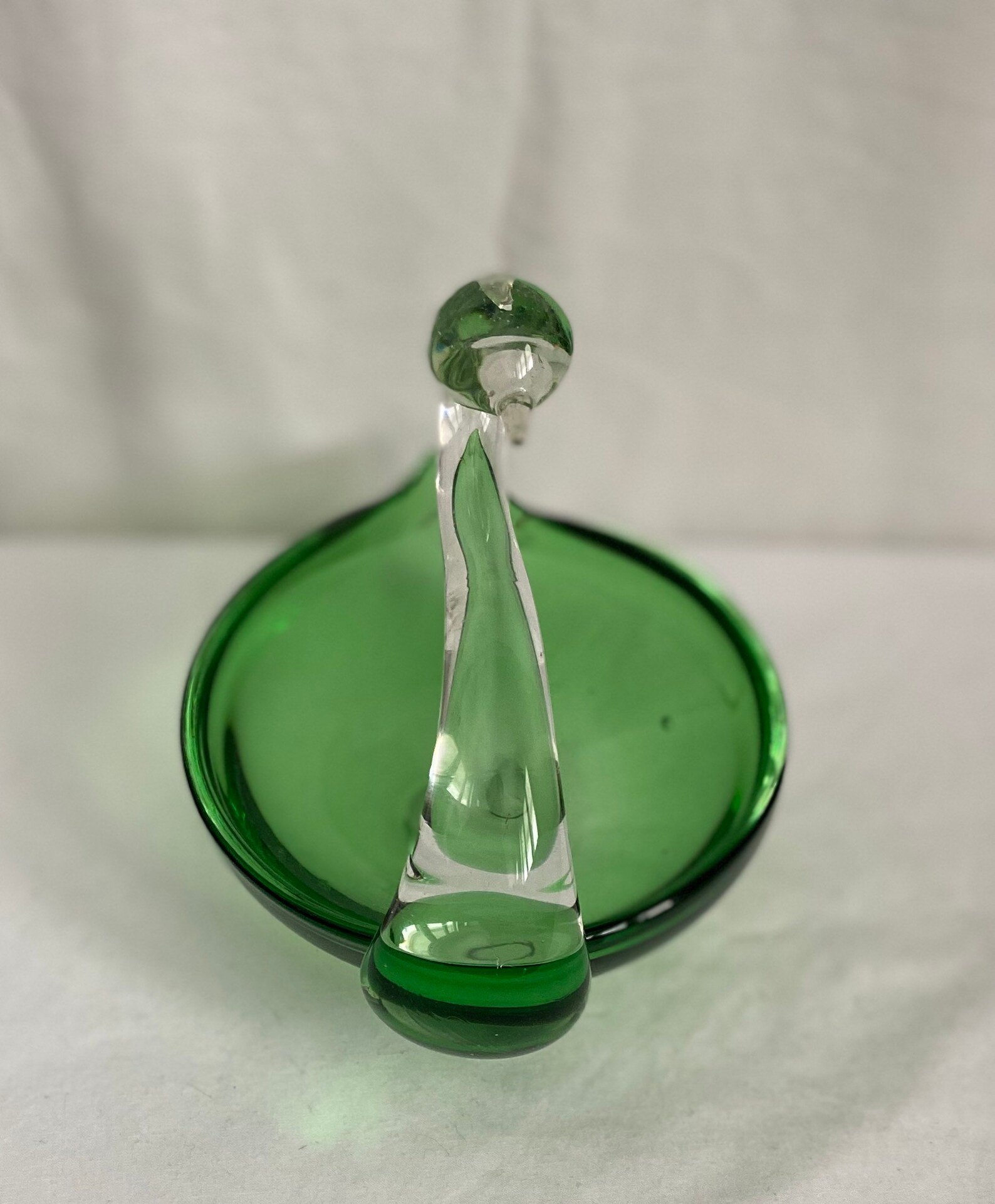 Vintage Art glass green Swan bowl/trinket/candy bowl Etsy