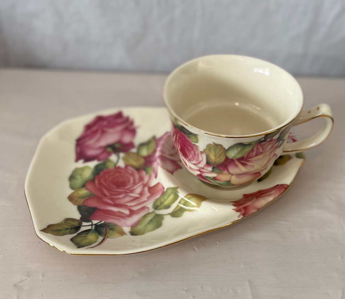 English Garden made in china tea cup and plate Etsy