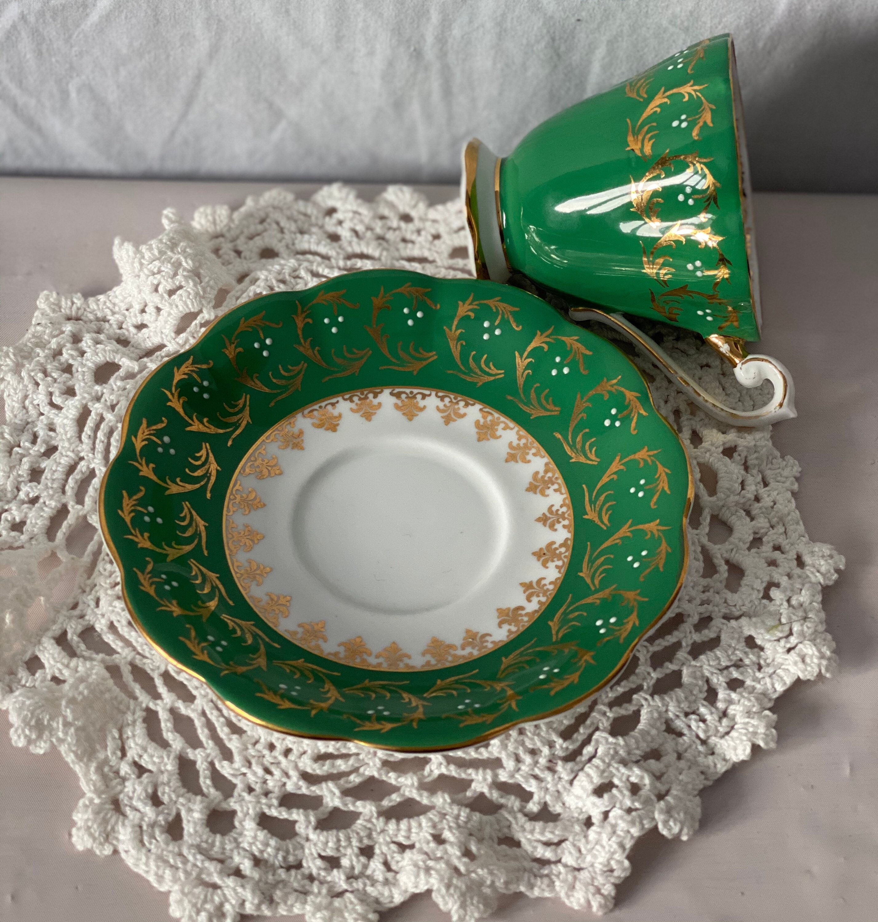 Royal Standard fine bone china England marked 1783 green gold Etsy