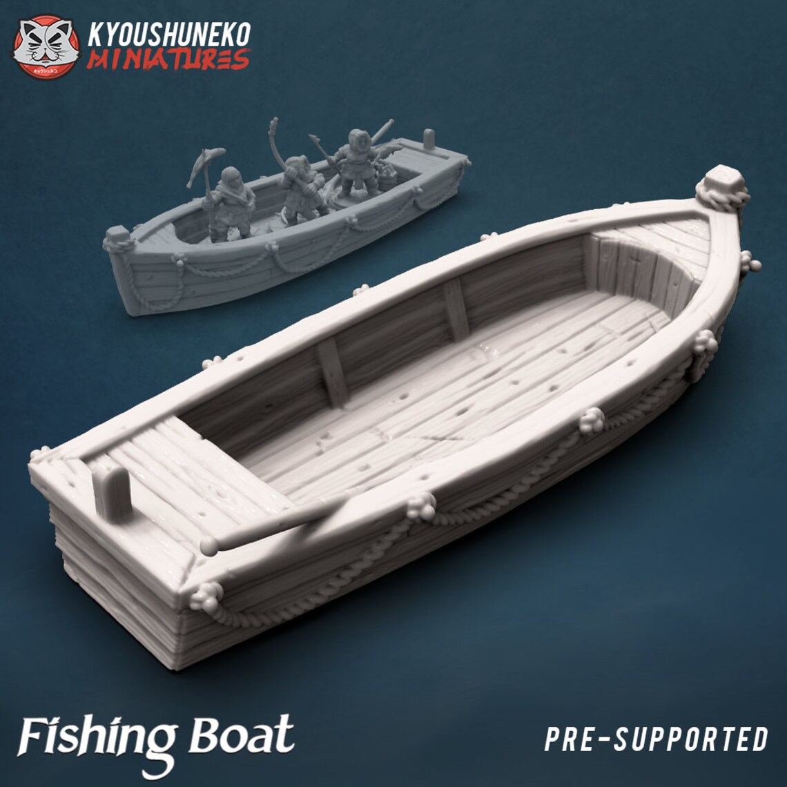 Fishing Boat D&amp;D 3D Printed Minis Designed by Kyoushuneko | Etsy