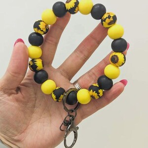 Sunflower Silicone Beaded Wristlet