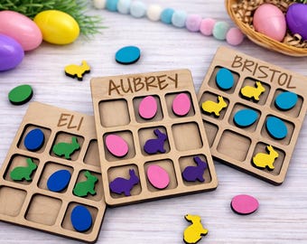 Personalized Easter Tic Tac Toe Game | Unique Easter Basket Gift | Custom Basket Stuffer |