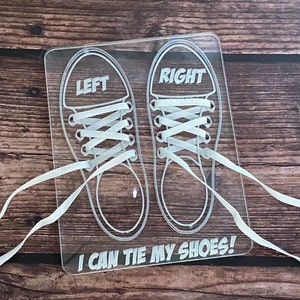 I Can Tie My Shoes Acrylic Learning Board  | Shoe Lace Practice | Shoe Tying Practice | Preschool Learning Toy