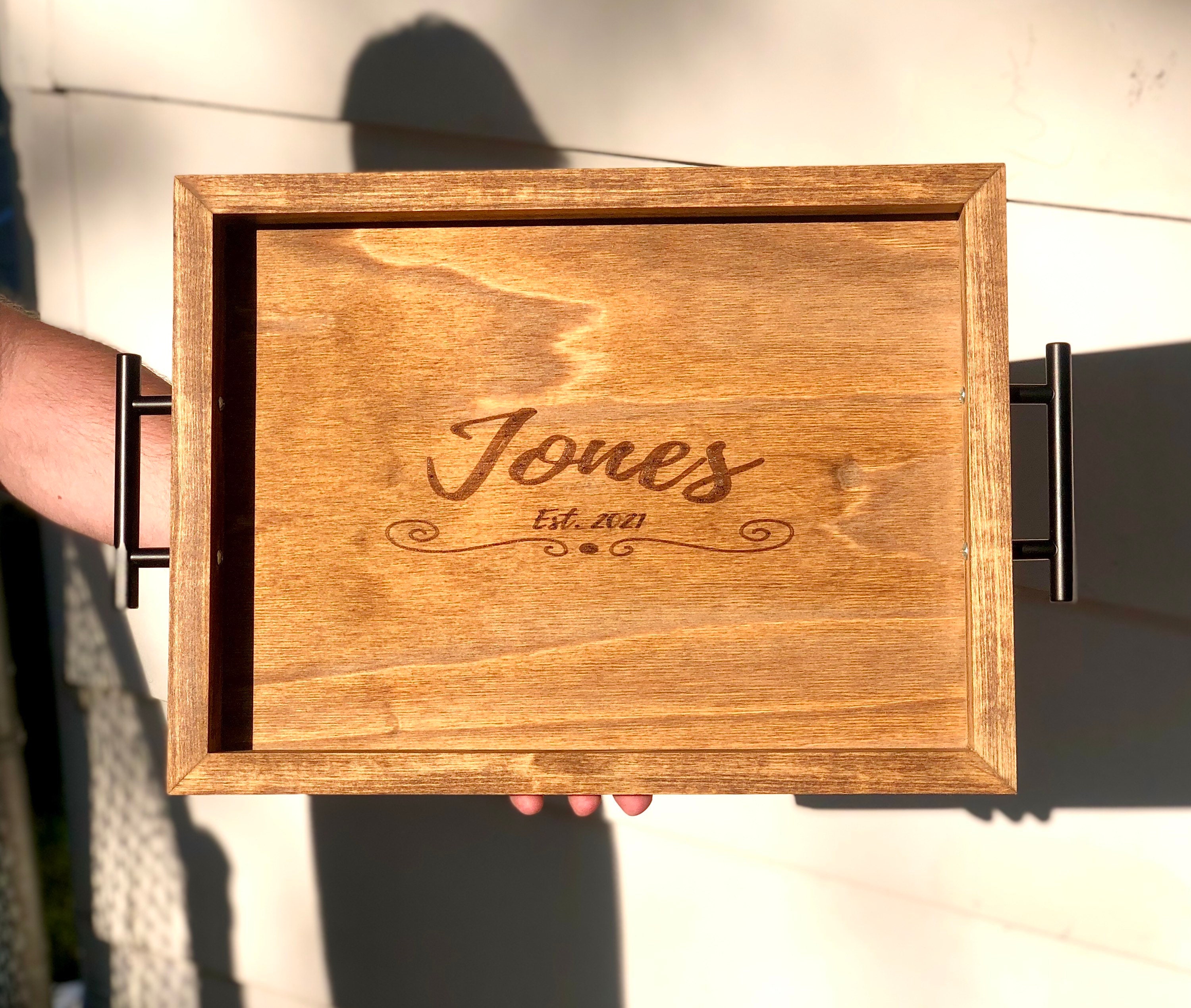 Laser Engraved Tray Coffee Table Tray Personalized Tray Etsy