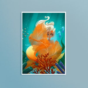 Art Print, Mermaid in the Reef