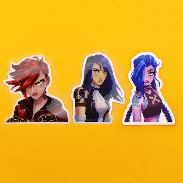 Sticker, league of legends, Arcane, waterproof, bullet journal, decoration, water bottle, laptop, sketchbook, gaming sticker