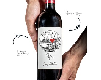 Custom Wine Label | Realtors' Gift | Realtor Closing Gift | New home Gift | Personalized Gift | House Warming Gift | Instant Download