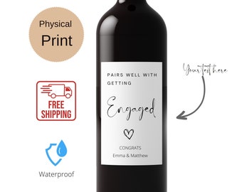 Pairs Well With Getting Engaged, Pairs Well With Getting Married, Wine Label, Custom Wine labels