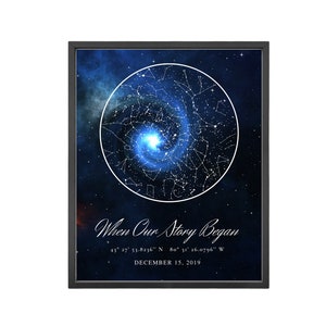 Personalized Star Map Gift By Date and Location | Wedding Gift | Anniversary Gift