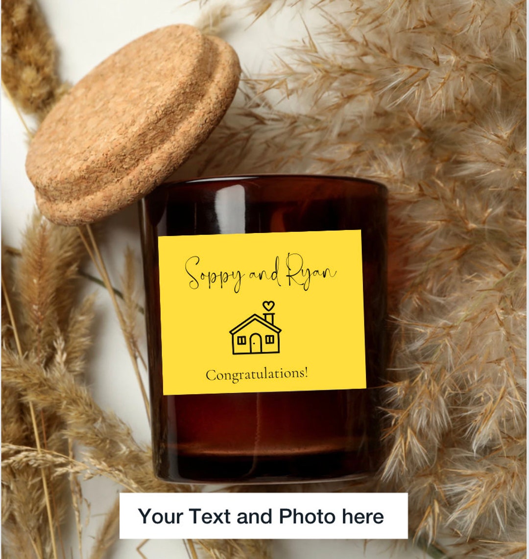 PRINTED Custom Candle Labels Personalized Birthday Gift Anniversary