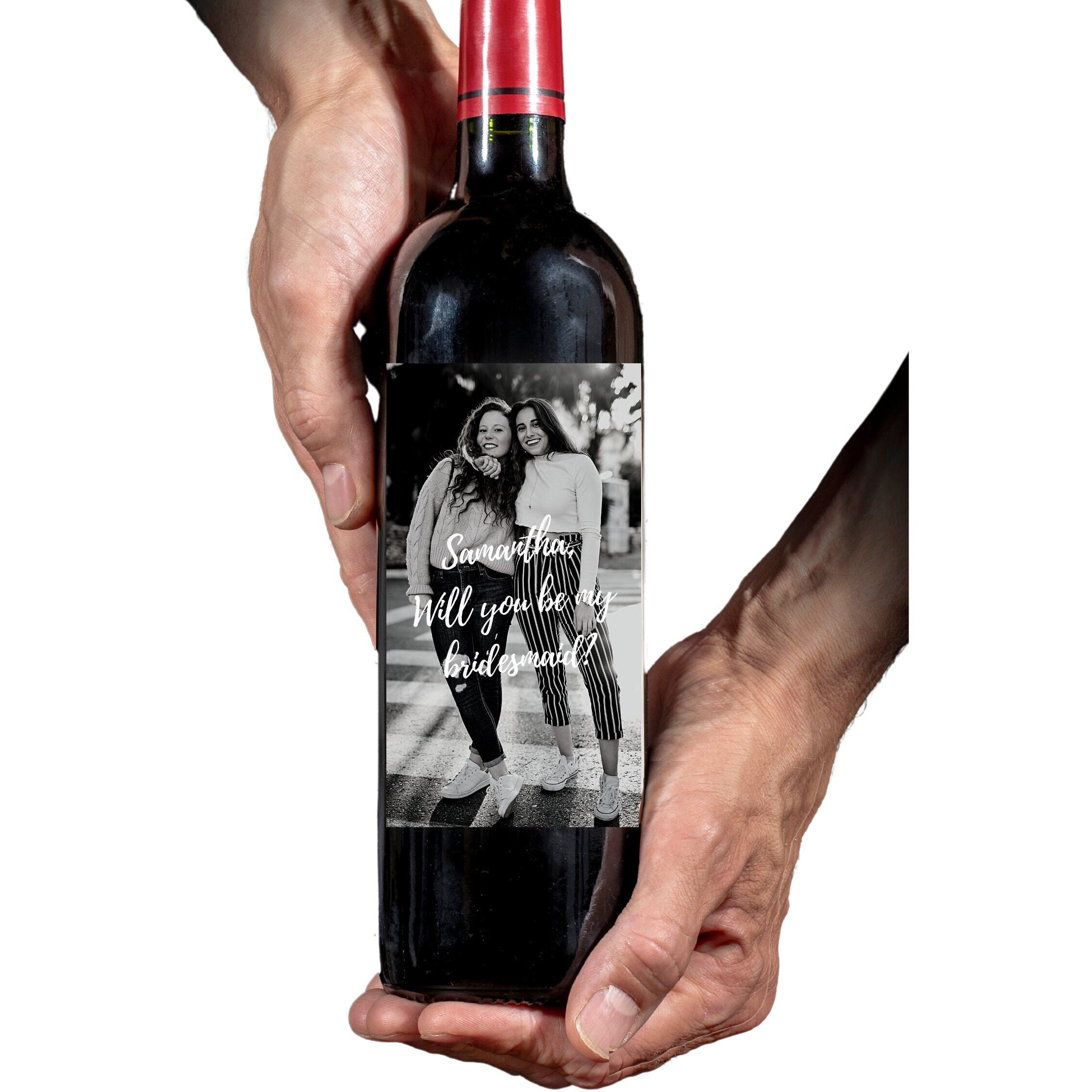 PRINTED Custom Wine Label, Personalized Gift, Will you be my Brides Maid, Invitation Wine, Gift for a Friend, Wine Label
