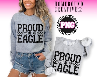 Distressed Eagles Mascot PNG: Retro School Spirit EagleTeam Shirt Design (Digital Download)