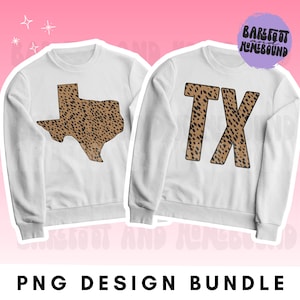 Leopard Print Texas PNG Bundle: Animal Print Sublimation (Digital Download)