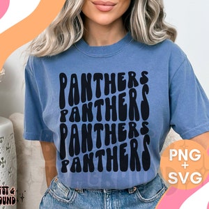 Retro Panthers Stacked Flag SVG PNG: School Spirit Design (Digital Download)