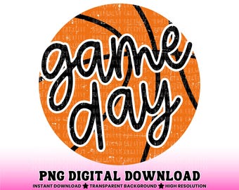 PNG de día de juego de baloncesto: Diseño de camiseta de mamá deportista (descarga digital)