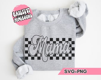 Retro Checkered Mama SVG, Mama Svg, Retro Font Mom SVG, Mama