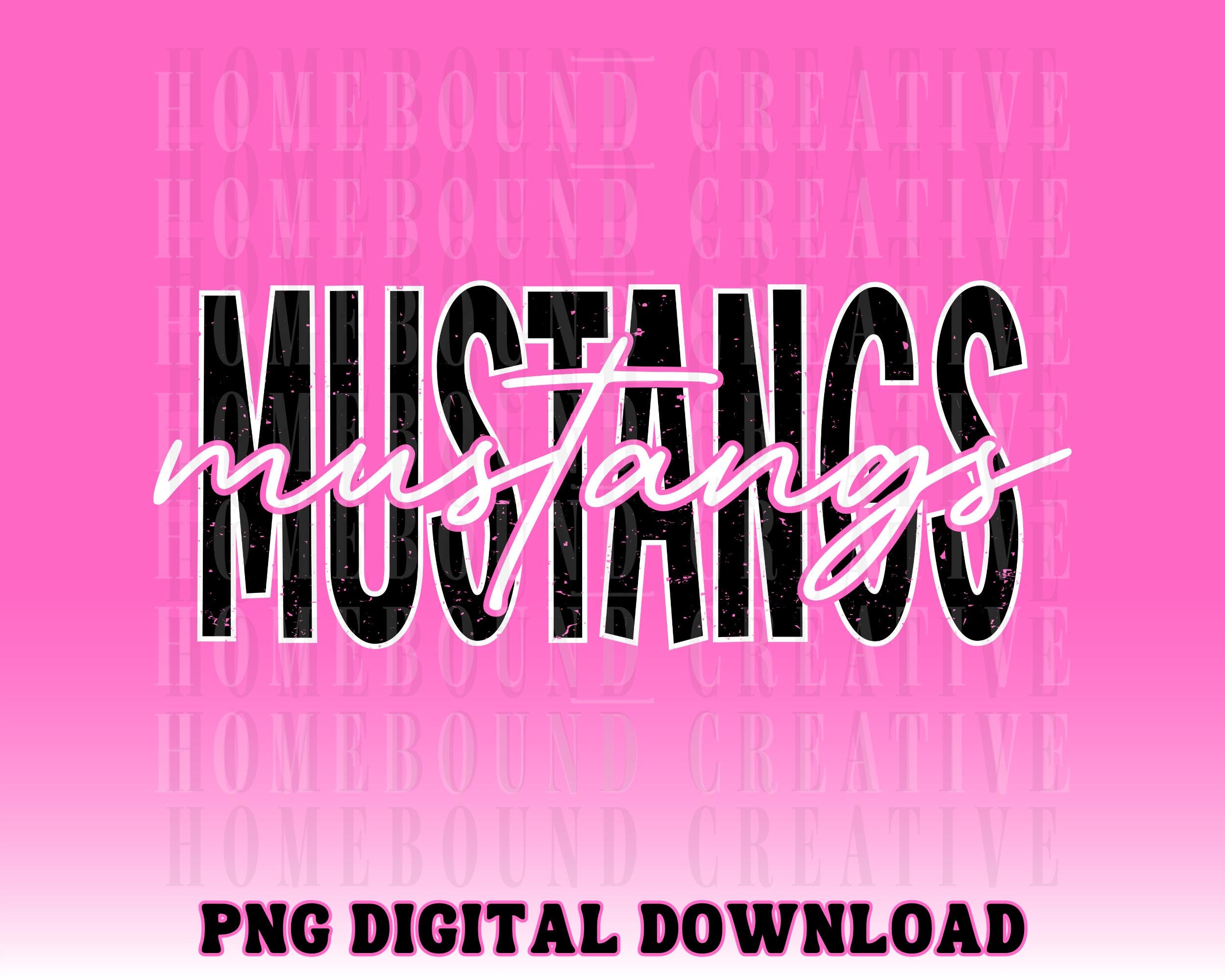Mustangs Mascot PNG: Distressed Cursive Shirt Design (digital Download ...