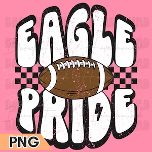 Retro Eagles Pride PNG: Checkered Mascot Design (Digital Download)