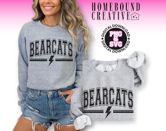 Varsity Bearcats Mascot SVG: School Spirit Shirt Design (Digital Download)