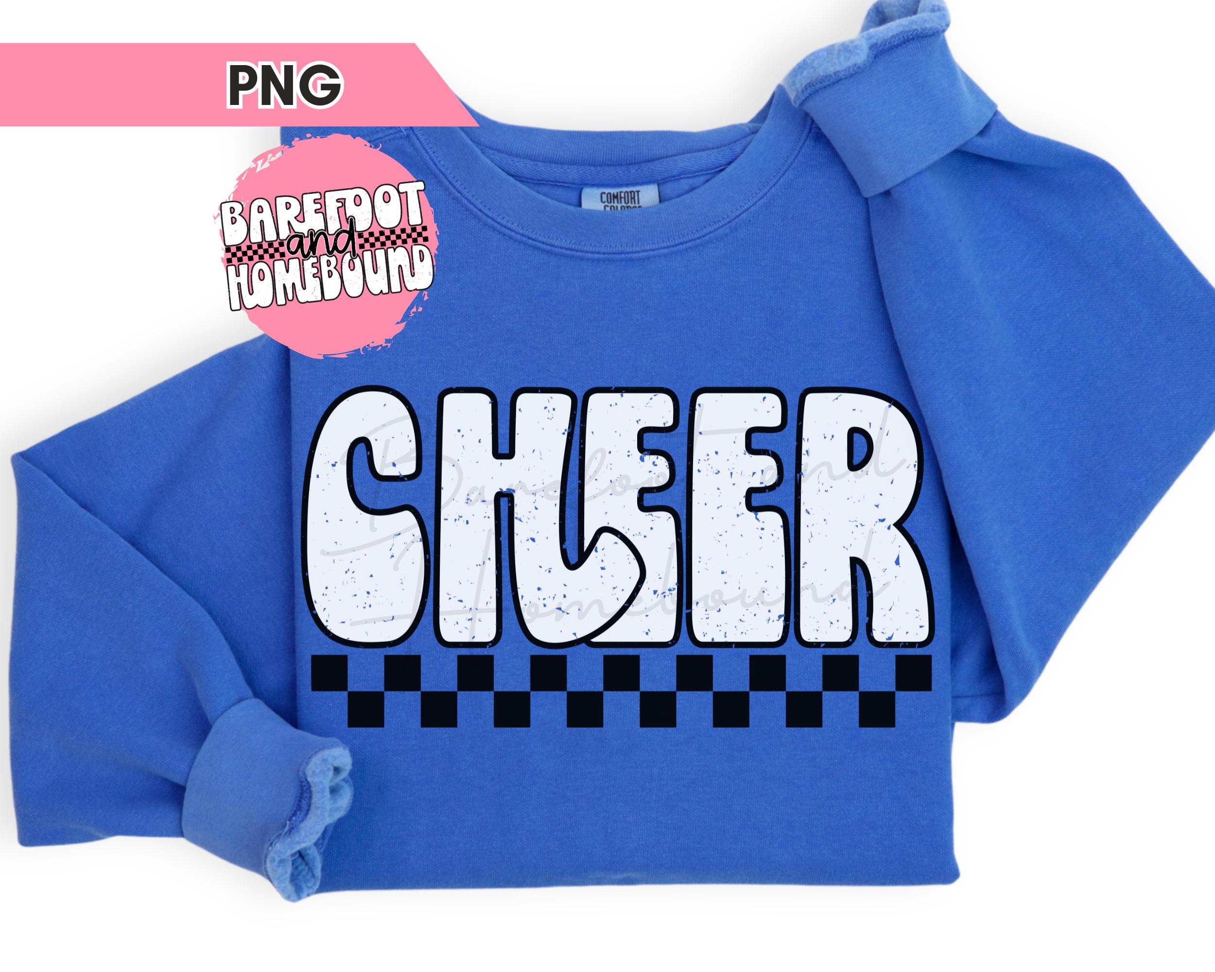 Checkered Cheer PNG: Retro Cheerleading Squad Design (Digital Download)