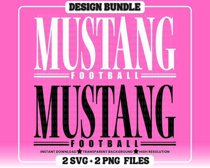 Mustang Football Mascot SVG PNG: Mustangs Shirt Design (Digital Download) image 2
