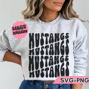 Retro Mustangs Mascot SVG PNG: School Pride Shirt Design (Digital Download)