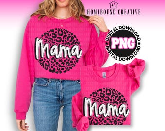 Leopardmamma PNG: T-shirtdesign med nödställd gepardmamma (digital nedladdning)