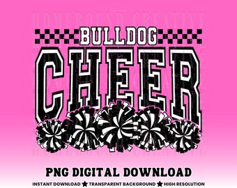 Bulldog Cheer PNG: Cheerleading Squad Design Bulldogs Mascot (Digital Download