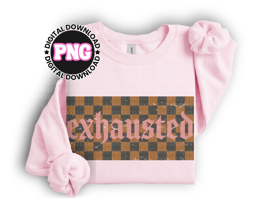 Checkered Exhausted PNG: Distressed Preppy Gothic Tired Design (digital ...