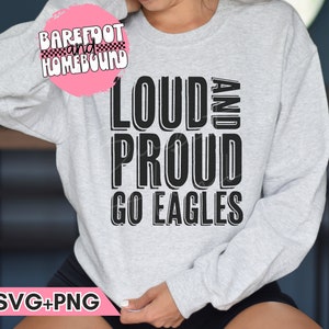 Eagles Mascot SVG PNG: School Spirit Shirt Design (Cut File)