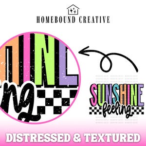 Checkered Neon Sunshine PNG: Summer Vacation Shirt Design (Digital Download) image 3